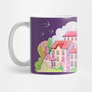 Spring Landscape Watercolor Scene Mug